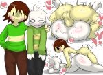  &lt;3 2021 anal anal_penetration anthro anthro_penetrated asriel_dreemurr balls blush bodily_fluids bovid caprine chara_(undertale) clothing duo enigi09 genitals goat green_clothing hair hi_res human human_on_anthro human_penetrating human_penetrating_anthro interspecies male male/male male_penetrated male_penetrating male_penetrating_male mammal monster nude open_mouth penetration questionable_consent sex simple_background undertale video_games white_background 
