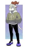  2020 2021 anthro beastars clothed clothing digital_media_(artwork) fur hi_res horn ijpalette-color male mammal pina_(beastars) simple_background solo 