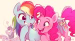  cutie_mark equid equine eyebrows eyelashes friendship_is_magic hasbro hi_res horn imalou mammal my_little_pony open_mouth pinkie_pie_(mlp) rainbow_dash_(mlp) smile teeth tongue trio winged_unicorn wings 