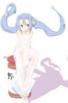  artist_request blue_hair breasts hair_ornament hairclip jellyfish minigirl nipples purple_eyes see-through shadow small_breasts solo twintails 