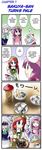  4girls 4koma ^_^ angry apron arms_behind_back ascot bat_wings blue_eyes blue_hair blush book bow braid bug china_dress chinese_clothes closed_eyes comic crescent dress grey_eyes hair_bow hard_translated hat hat_bow herb hong_meiling izayoi_sakuya lizard long_hair long_sleeves maid maid_headdress morogami_ryou multiple_girls night_clothes o_o patchouli_knowledge purple_hair red_hair remilia_scarlet short_hair sidelocks silver_hair smile snake speech_bubble star surprised sweatdrop tears touhou translated twin_braids wings 
