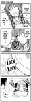  2girls 4koma comic greyscale hard_translated kohaku len milk monochrome multiple_girls onion_(lemlaml) plate toono_shiki translated tsukihime 