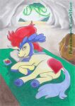  cave censored colored colored_pencil drake_drachenlicht equid female feral hi_res horn keldeo keldeo_(ordinary_form) legendary legendary_pok&eacute;mon looking_at_viewer mammal nintendo pok&eacute;mon pok&eacute;mon_(species) solo text traditional_media_(artwork) url video_games 