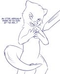  annoyed biped dialogue lutrine mammal mustelid pen sketch snowstormbat 