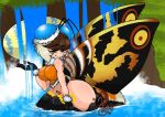  alternate_species angelface animal_humanoid arthropod arthropod_humanoid big_breasts breasts egg female humanoid humanoidized insect insect_humanoid kneeling mothra mothra_(series) solo thick_thighs toho water waterfall 