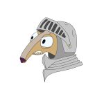  alfred_alfer angry armor canid canine canis domestic_dog fan_character feral hazel_(artist) hi_res knight male mammal medieval_armor purple_nose solo warrior 