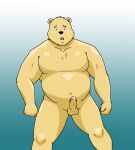  2007 anthro balls erection genitals humanoid_genitalia humanoid_hands humanoid_penis male mammal moobs nekokun28 nipples overweight overweight_male penis solo ursid 