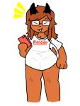  2021 3:4 alpha_channel anthro breasts demon digital_drawing_(artwork) digital_media_(artwork) eyewear female fluffygayuniverse freckles glasses hi_res horn nintendo phone solo surprise thick_thighs video_games 