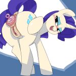  absurd_res anal anal_beads anal_penetration anal_tugging anus baigak big_butt blue_background blush butt equid equine female feral friendship_is_magic genitals hasbro hi_res horn looking_at_viewer mammal masturbation my_little_pony penetration pussy rarity_(mlp) sex_toy sex_toy_in_ass simple_background solo standing unicorn white_background 