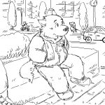  1:1 2006 anthro biped black_and_white bottomwear canid canine canis car city clothing digital_media_(artwork) domestic_dog kemono low_res male mammal monochrome oekaki outside pants scarf sitting sketch solo sweater topwear unknown_artist vehicle 