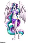  2021 5_fingers absurd_res alpha_channel anibaruthecat anthro clothing cutie_mark equid equine eyelashes female fingers friendship_is_magic hasbro hi_res horn looking_at_viewer mammal my_little_pony navel princess_celestia_(mlp) simple_background solo transparent_background winged_unicorn wings 