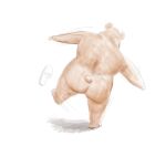  2008 anthro big_butt brown_body brown_fur butt clothing footwear fur male mammal osos overweight overweight_male sandals simple_background solo ursid white_background 