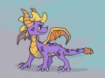  activision claws dragon hi_res horn icelectricspyro membrane_(anatomy) membranous_wings purple_eyes scales scalie smile spines spyro spyro_the_dragon video_games western_dragon wings 