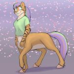  &lt;3 1:1 blue_eyes bottomless breasts chakat chakona_space clothed clothing equid equine felid felid_taur female foxenawolf fur herm_(lore) hooves horse hybrid mammal mammal_taur orange_body orange_fur pony smile solo taur teenager young 