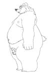  2016 anthro balls belly flaccid genitals humanoid_genitalia humanoid_hands humanoid_penis male mammal moobs nipples obese obese_male osos overweight overweight_male penis simple_background small_penis ursid white_background 