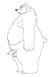  2016 anthro balls belly erection genitals humanoid_genitalia humanoid_hands humanoid_penis male mammal moobs navel nipples osos overweight overweight_male penis simple_background ursid white_background 