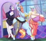  anthro anthrofied big_breasts blues64 breast_size_difference breasts cleavage clothed clothing coco_pommel_(mlp) equid equine female friendship_is_magic hasbro hi_res horn huge_breasts hyper hyper_breasts mammal marauder6272 my_little_pony rarity_(mlp) sassy_saddles_(mlp) thick_thighs trio unicorn 