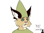  anthro felid feline gnome_child hi_res lynx male mammal maxim_theos runescape simple_background simple_eyes smile solo 