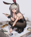  animal_ears bilibili_xiaolu bunny_ears cleavage heels megane pantyhose tagme tail 