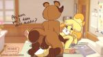  2d_animation animal_crossing animated anthro anthro_on_anthro anthro_penetrated anthro_penetrating anthro_penetrating_anthro anus balls barefoot big_balls bikomation black_eyes black_nose blonde_hair blush blush_stickers boss bouncing_balls bouncing_breasts breasts brown_body brown_fur butt canid canine canis conditional_dnp detailed_background digital_media_(artwork) domestic_dog duo easel feet female female_penetrated frame_by_frame from_front_position fur furniture genitals hair hand_on_leg inside isabelle_(animal_crossing) legs_up lying male male/female male_penetrating male_penetrating_female mammal missionary_position nintendo nipples nude office on_back open_mouth pawpads paws penetration photo pink_pawpads procyonid pussy raccoon raccoon_dog raised_finger raised_hand raised_paw sex short_playtime smile soles speech_bubble tanuki text tom_nook_(animal_crossing) vaginal vaginal_penetration video_games widescreen window yellow_body yellow_fur 