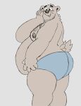  2015 anthro belly blush butt clothing humanoid_hands male mammal moobs nipples osos overweight overweight_male simple_background underwear ursid 