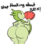  anonymous_artist back_boob big_butt breasts butt elemental_creature elemental_humanoid female flora_fauna flower_(anatomy) green_body green_skin huge_butt humanoid meme nintendo not_furry nude plant plant_humanoid pok&eacute;mon pok&eacute;mon_(species) roselia short_stack solo stop_thinking_about_sex video_games 