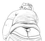  2018 anthro bottomwear butt clothing hat headgear headwear humanoid_hands male mammal morbidly_obese obese osos overweight overweight_male pants phone shirt simple_background solo topwear ursid white_background 