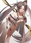  amagasa_yun cleavage consort_yu_(fate/grand_order) fate/grand_order nipples no_bra pantsu weapon 