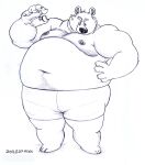  2014 anthro belly clothing male mammal moobs navel nipples osos overweight overweight_male simple_background underwear ursid white_background 