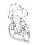  2018 anthro bicycle big_butt bodily_fluids bottomwear butt clothing male mammal osos overweight overweight_male shirt shorts simple_background sketch solo sweat topwear traditional_media_(artwork) underwear ursid white_background 