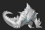  2021 all_fours ambiguous_gender blue_glow claws digital_media_(artwork) digitigrade feral finger_claws godzilla godzilla_(series) grey_background hi_res reptile scales scalie simple_background solo toe_claws toho white_body white_scales xezeno 