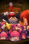  6+girls ahoge bangs blue_eyes chalice chibi cis05 crying curled_horns dragon_girl dragon_horns elizabeth_bathory_(brave)_(fate) elizabeth_bathory_(fate) elizabeth_bathory_(fate)_(all) elizabeth_bathory_(halloween_caster)_(fate) fate/extra fate/extra_ccc fate/grand_order fate_(series) fujimaru_ritsuka_(female) hair_ornament hair_scrunchie holy_grail_(fate) horns humanoid_robot long_hair mecha_eli-chan_(fate) mecha_eli-chan_mk.ii_(fate) multiple_girls one_side_up open_mouth orange_eyes orange_hair pink_hair riyo_(lyomsnpmp)_(style) scrunchie short_hair smile sword weapon 