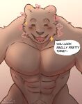  &lt;3 2021 abs absurd_res anthro barely_visible_genitalia barely_visible_penis beastars blush brown_bear dialogue english_text genitals hi_res jayjay_(artist) male mammal muscular muscular_anthro muscular_male navel nipples nude open_mouth open_smile pecs penis riz_(beastars) simple_background smile solo talking_to_viewer text ursid ursine white_background 