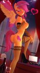  &lt;3 3d_(artwork) absurd_res anthro anthrofied big_breasts breasts butt clothing collar digital_media_(artwork) equid equine female friendship_is_magic hair hevexy hi_res legwear mammal my_little_pony nipples pegasus purple_hair scootaloo_(mlp) solo thigh_highs wings 