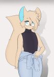  anthro biped canid canine clothed clothing digital_media_(artwork) fennec fidda_gracepaws_(character) fiddagracepaws_(artist) flat_chested fox fur girly hair hi_res looking_at_viewer male mammal simple_background smile solo standing topwear 
