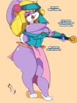  2018 anthro bedroom_eyes big_breasts big_butt binky_bunny blonde_hair blue_eyes breasts butt cleavage clothed clothing cosplay crossover crossover_cosplay curvy_figure dark_magician_girl dialogue digital_media_(artwork) english_text eyeshadow female fur gloves hair handwear hi_res hourglass_figure huge_breasts huge_butt inkit89 konami lagomorph lavender_body lavender_fur leporid looking_at_viewer makeup mammal multicolored_body multicolored_fur narrowed_eyes no_underwear rabbit seductive simple_background smile solo staff talking_to_viewer teeth text thick_thighs tiny_toon_adventures tongue voluptuous warner_brothers white_body white_fur wide_hips yu-gi-oh 