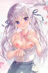  breasts hiiragi_asuka_(twinbox) nipples open_shirt seifuku twinbox twinbox_school 
