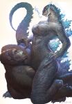  ape breasts chimpanzee dongtinghu dragon female feral fur godzilla godzilla_(series) haplorhine hi_res kaiju king_kong looking_down male male/female mammal primate toho upper_body video_games 