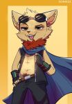  anthro biped clothed clothing fan_character fluffy fully_clothed gloves handwear hi_res isohak23 league_of_legends male mammal neck_tuft pubes riot_games size_difference solo suggestive teasing teemo_the_yiffer tongue tongue_out tuft undressing video_games yordle 