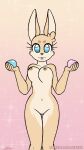  2021 2d_animation 9:16 animated anthro blue_eyes bouncing_breasts breasts digital_media_(artwork) easter_egg egg female frame_by_frame fur hi_res jumping ketirz lagomorph leporid looking_at_viewer loop looping_animation mammal nipples nude rabbit short_playtime simple_background smile smiling_at_viewer solo solo_focus tan_body tan_fur 