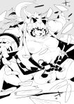  2021 absurd_res anthro balls belly big_belly canid canine clothed clothing genitals goemon_(tas) hi_res kemono lifewonders male mammal money monochrome moobs nipples overweight overweight_anthro overweight_male raccoon_dog sigenoya solo takotyutyu tanuki tokyo_afterschool_summoners 