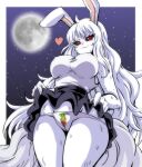 &lt;3 2021 :3 anthro black_sclera bottomwear breasts camel_toe carrot_(one_piece) clothed clothing eyelashes female full_moon hair hi_res lagomorph leporid lewdamone long_hair looking_at_viewer mammal minkmen_(one_piece) moon night nipple_outline one_piece panties rabbit red_eyes shirt skirt sky smile solo star starry_sky sulong_carrot topwear underwear upskirt white_hair 