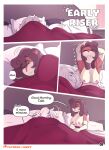  anthro bed big_breasts breasts comic cricetid dialogue felid female furniture hamster hi_res mammal nimzy nipples noms_(nimzy) pantherine pillow rodent size_difference smaller_female tiger tobi_(nimzy) 