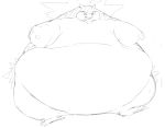  absurd_res anthro belly black_and_white feral fire hair hi_res immobile male monochrome morbidly_obese nintendo obese overweight pok&eacute;mon pok&eacute;mon_(species) simple_background sketch solo typhlosion video_games weight_gain zephy_03 