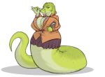  absurd_res apode big_breasts bottomwear breasts cleavage clothed clothing draconcopode hi_res invalid_tag lamia legless naga noodle reptile scalie serpentine skirt snake sosig split_form suit teacher 