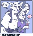  &lt;3 2021 5_fingers anthro april_fools belly beverage biped canid canine canis cheek_tuft chest_tuft clothed clothing comic dialogue duo ear_tuft eye_patch eyewear facial_hair facial_tuft fingers fox fox_mccloud fully_clothed fur glasses goatee grey_body grey_fur hair hi_res kabedon male male/male mammal monotone_body monotone_fur multicolored_body multicolored_fur musclegut muscular muscular_anthro muscular_male navel nintendo open_clothing open_shirt open_topwear shirt size_difference slim smoothie star_fox straw teeth toomuchdynamite topwear tuft two_tone_body two_tone_fur video_games white_body white_fur white_hair wolf wolf_o&#039;donnell 