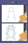  anthro balls blastoise blush dragonite drawing erection erosugiryuu genitals hi_res how-to humor male nintendo penis pok&eacute;mon pok&eacute;mon_(species) tablet_pen video_games 