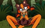  anthro badger belly breasts cleavage clitoris clothed clothing coremindsdark excessive_body_hair excessive_hair eyelids female flat_chested genitals hair hairy hairy_pussy invalid_tag jungle mammal mustelid musteline presenting presenting_pussy pubes pussy sitting smile solo sonic_boom sonic_the_hedgehog_(series) spread_legs spreading sticks_the_jungle_badger 