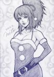  1girl breasts christmas cleavage king_of_fighters large_breasts leona_heidern snk 