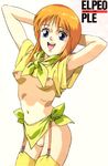  1girl blue_eyes elpeo_puru gundam gundam_zz highres no_panties orange_hair ple pussy solo uncensored 